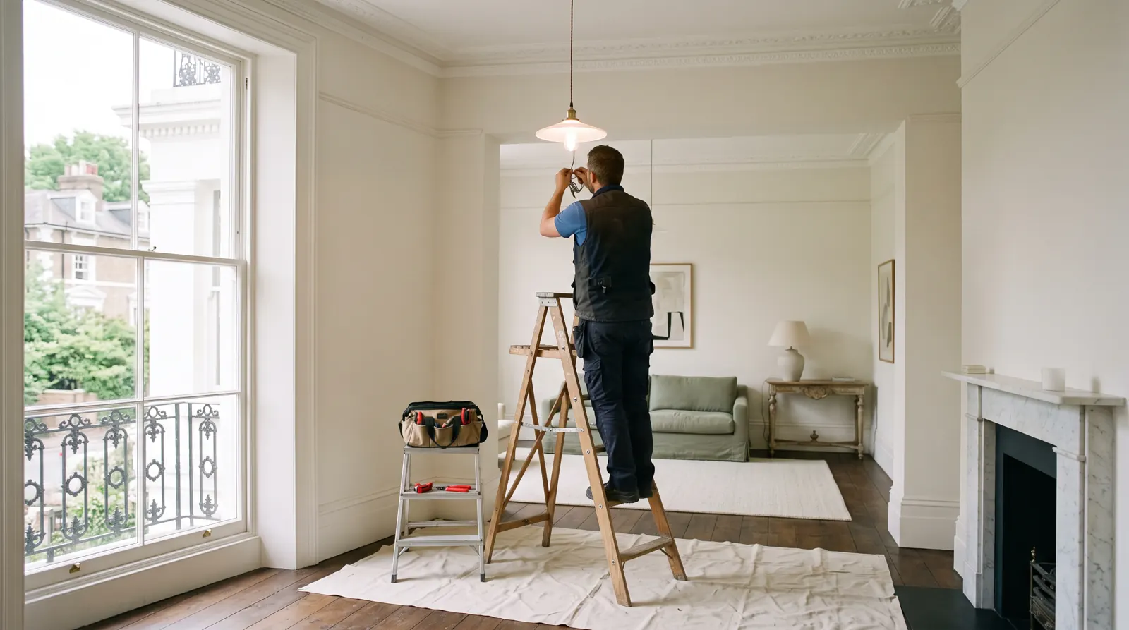 Electrician arriving at a home in Tunbridge Wells